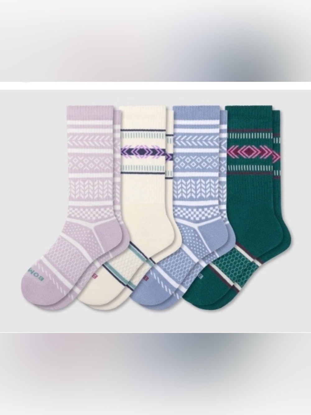 Bombas Holiday Calf Sock Lot 7 pairs Medium